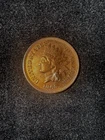 1865 Indian Head Cent Penny Looks AU. Full Liberty, Four Diamonds & Fancy Five.