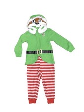 Buc ees Elf Pajama Green Fleece Hooded One Piece Christmas Size L-XL