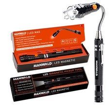 LED Magnetic Pickup Tools, Cool Gadgets Gifts for Him Adults, Black