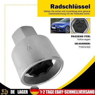 Für VW Golf Skoda Octavia Felgenschloss 523 Code A Schlüssel Nuss Wheel Lock Key