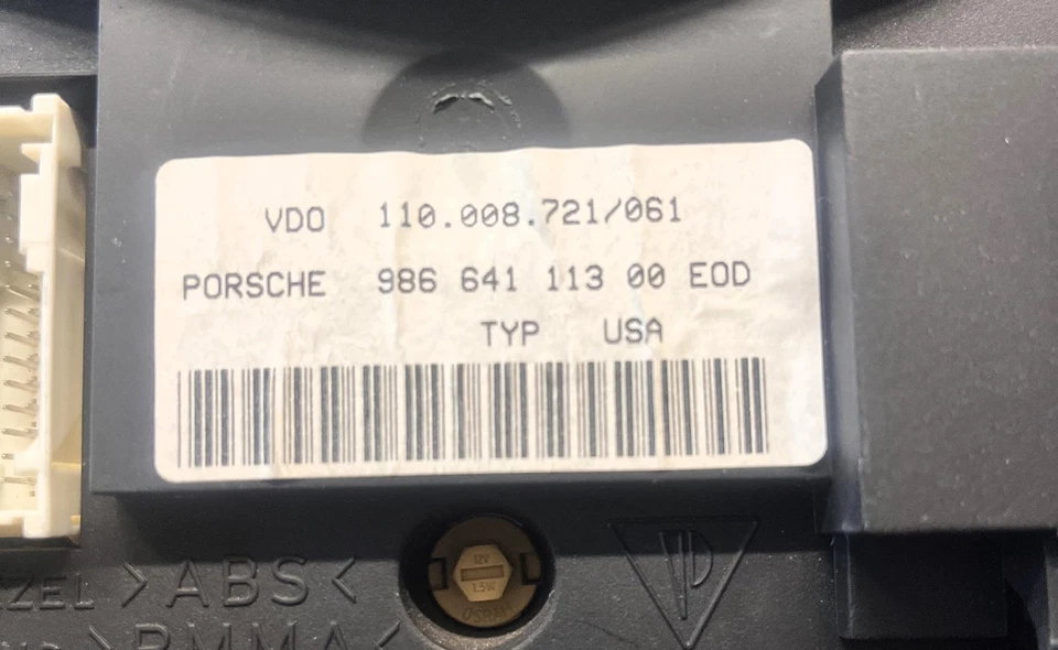 2000 Porsche Boxster 3.2 спидометр приборной панели 98664111300 OEM б/у - Изображение 2 из 2