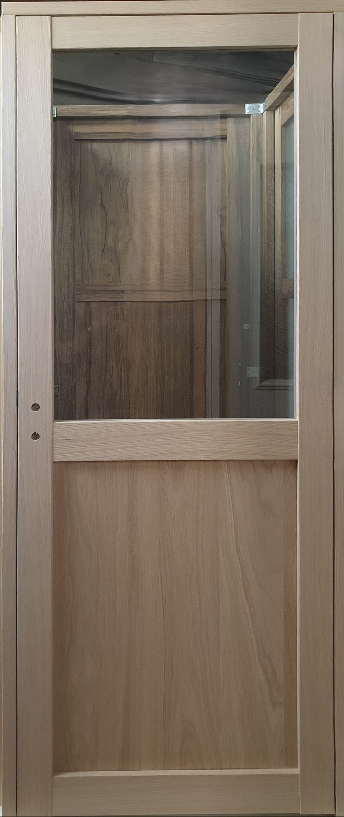 Bloc porte atelier chêne H204 L83 cm vitré poussant droit grand menuisier