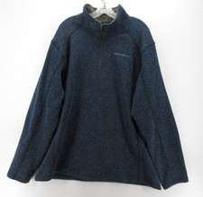 Eddie Bauer Sweater Men XXL Blue 1/4 Zip Pullover Outdoor Heathered Mock Neck