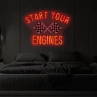 Start Your Race Flex Neon Sign 24"x22" Light Man Vintage Car Garage Wall Decor