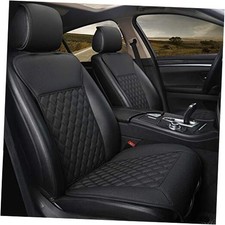 1 Pair Luxury Car Seat Covers Protectors, Universal Diamond Pattern - Black
