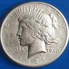 1921 High Relief Peace Silver $1 Dollar AU