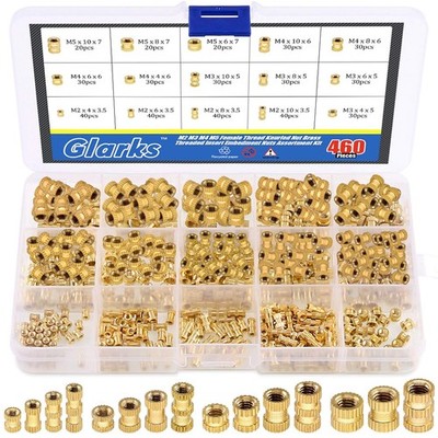 Gewindeeinsatz M2 M3 M4 M5 Messing Einbettungsmutter Set für 3D-Druck Projekte