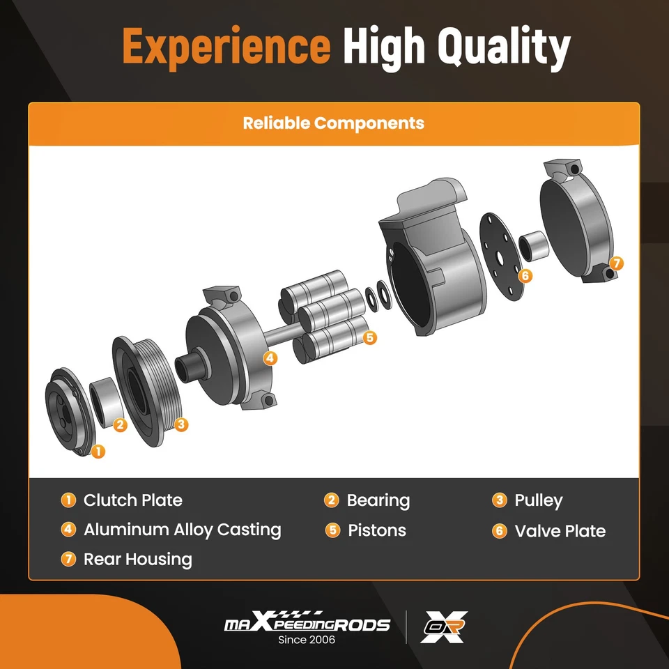 Compresor de aire acondicionado con embrague para Chevrolet K1500 K2500 K3500 Tahoe GMC C1500 C2500 Foto 3 de 4