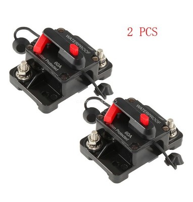 2x 60Amp Circuit Breaker for Boat Trolling Motor with Manual Reset 12V-24V DC