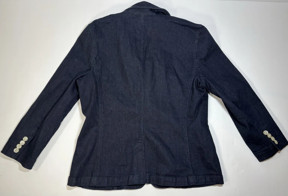 Vintage Ralph Lauren Jean Co Two Button Crest Blazer Women’s Large Dark Denim - Image 3 of 4