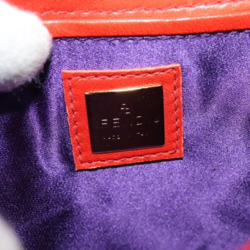 FENDI Sequin Shoulder Bag Leather Red Auth 113262 - Picture 18 of 24
