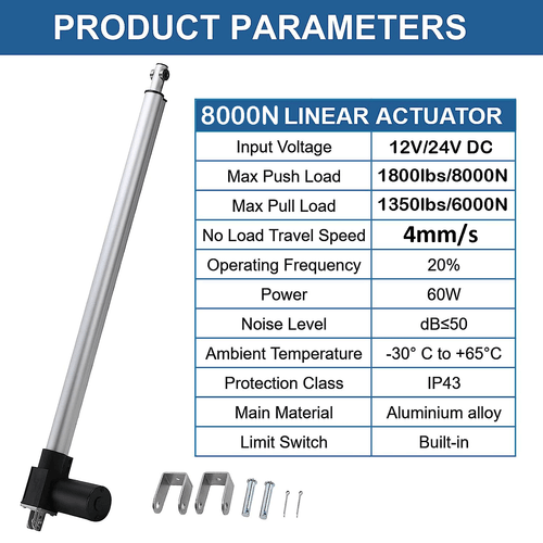 8000N 1762lbs Linear Actuator Motor DC 24V Heavy Duty Stroke 4" 12" 24" 32" 40" - Picture 2 of 33