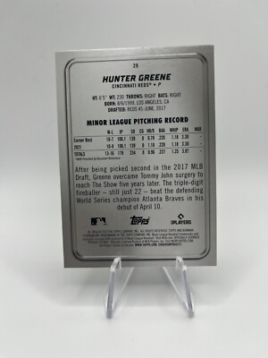 HUNTER GREENE RC 2022 Bowman Platinum Ice Icy Foil Parallel #29