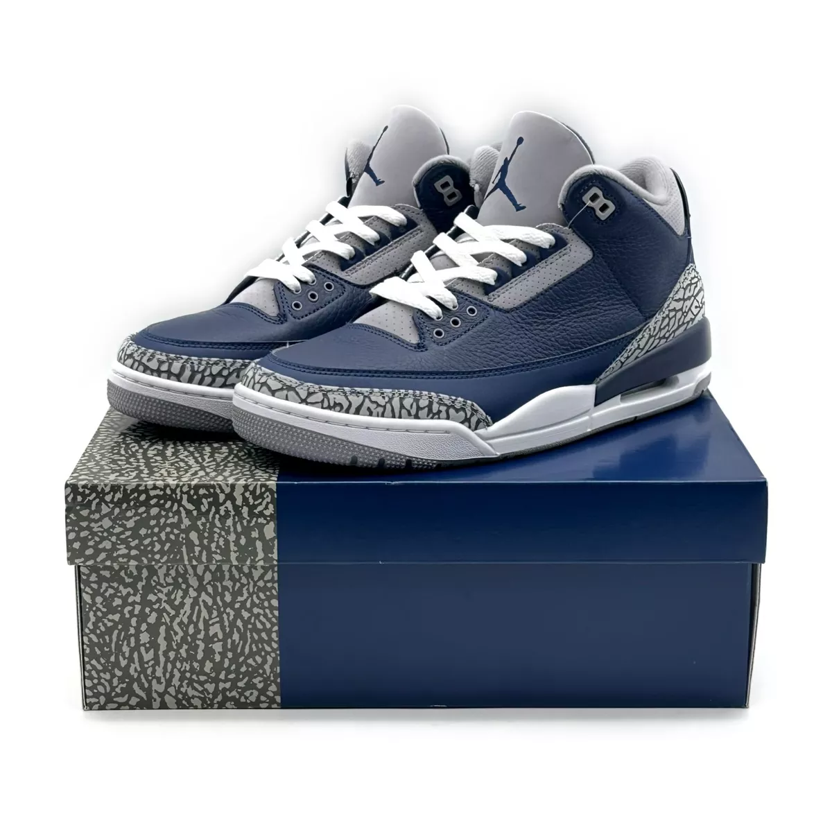 CT8532-401 Nike Air Jordan 3 Retro Midnight Navy Georgetown Grey White Blue