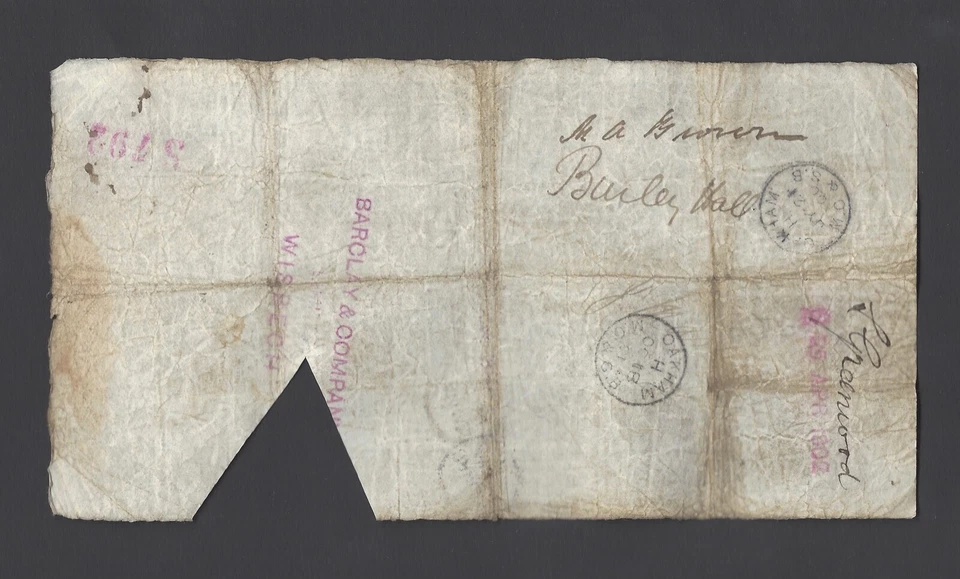 Great Britain Stamford, Spalding and Boston Banking Company 5 Pounds 22-7-1900 - Image 2 of 2