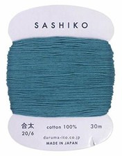Daruma Piercing Sashiko Thread Card Medium 30m Col. 205 Teal JAPAN IMPORT