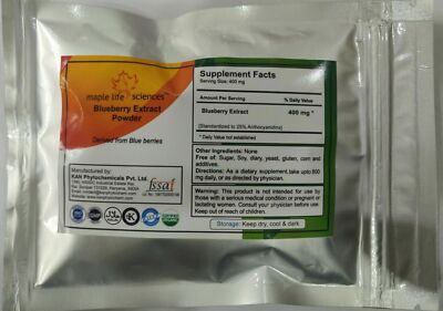 Blueberry Extract Powder 25% Anthocyanidins Pure & High Quality
