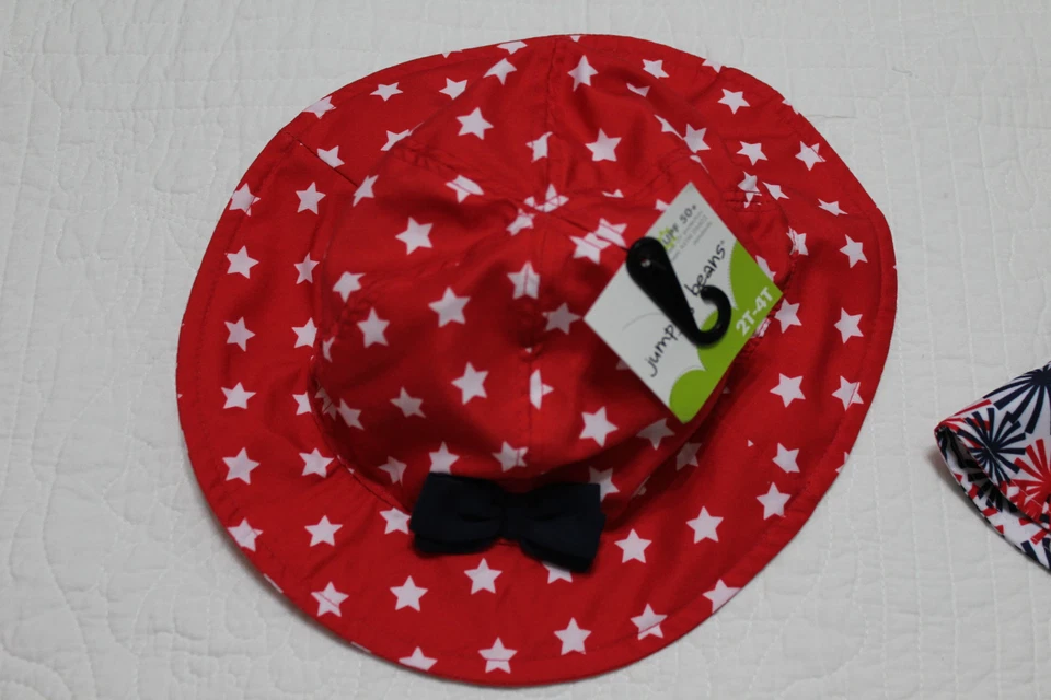 NUEVO SOMBRERO PARA EL SOL JUMPING BEANS NIÑAS ROJO BLANCO AZUL VARIAS TALLAS Y ESTILOS Foto 4 de 4