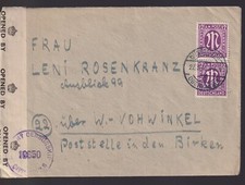AM-POST, Mi. 15aAz(4), D&uuml;sseldorf/Oberkassel 22.3.46, brit. Zensur