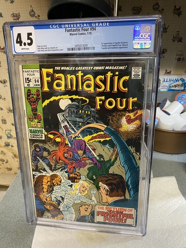FANTASTIC FOUR #94 CGC 4.5..1st App of Agatha Harkness...RARE WHITE PAGES