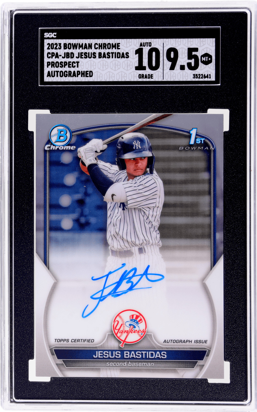 2023 Bowman Jesus Bastidas Chrome Prospect Auto #CPAJBD SGC 9.5/10