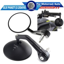 2 Stück Motorrad Lenkerendenspiegel E-geprüft 7/8" Lenker Spiegel Schwarz