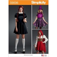 Simplicity S9006 Damen KostüM NäHmuster GrößEn 6-14 & 14-22 Kleid Umhang Hut