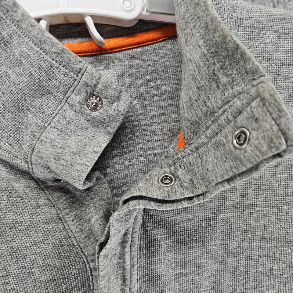 Jack Spade Para Hombre Algodón Medio Botón Suéter Sudadera Botón a Presión Gris Talla M Foto 4 de 4