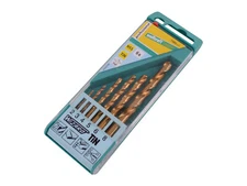 Wolfcraft HSS TIN Twist Drill Bit Set 6 Pieces 2 3 4 5 6 8 Mm