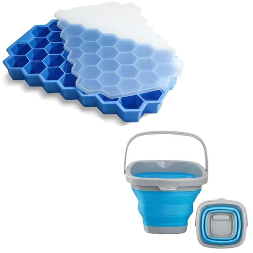 Ice Cube Trays for Freezer with Lid-37 Grid Silicone for Small Ice Cube Molds...