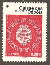 2016 Timbre issu du bloc Autoadhésif 1269A Caisse des Dépôts  NEUFS ** LUXE