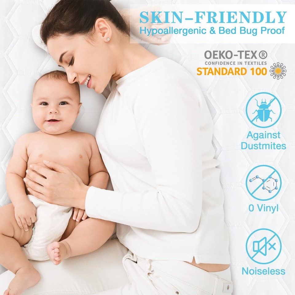 Waterproof Mattress Protector Full Size, Noiseless Bed Mattress Cover