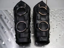 LEATHER STRAPS GAUNTLET BLACK METAL...(MDLG0068).....DARK FORTRESS