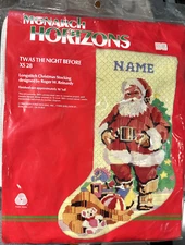 MONARCH HORIZONS Stamped Hand embroidery TWAS THE NIGHT BEFORE - STOCKING KIT