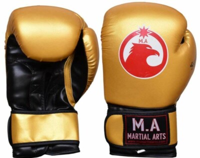 Leather Boxing Gloves Thai Training Punching Bag Sparring