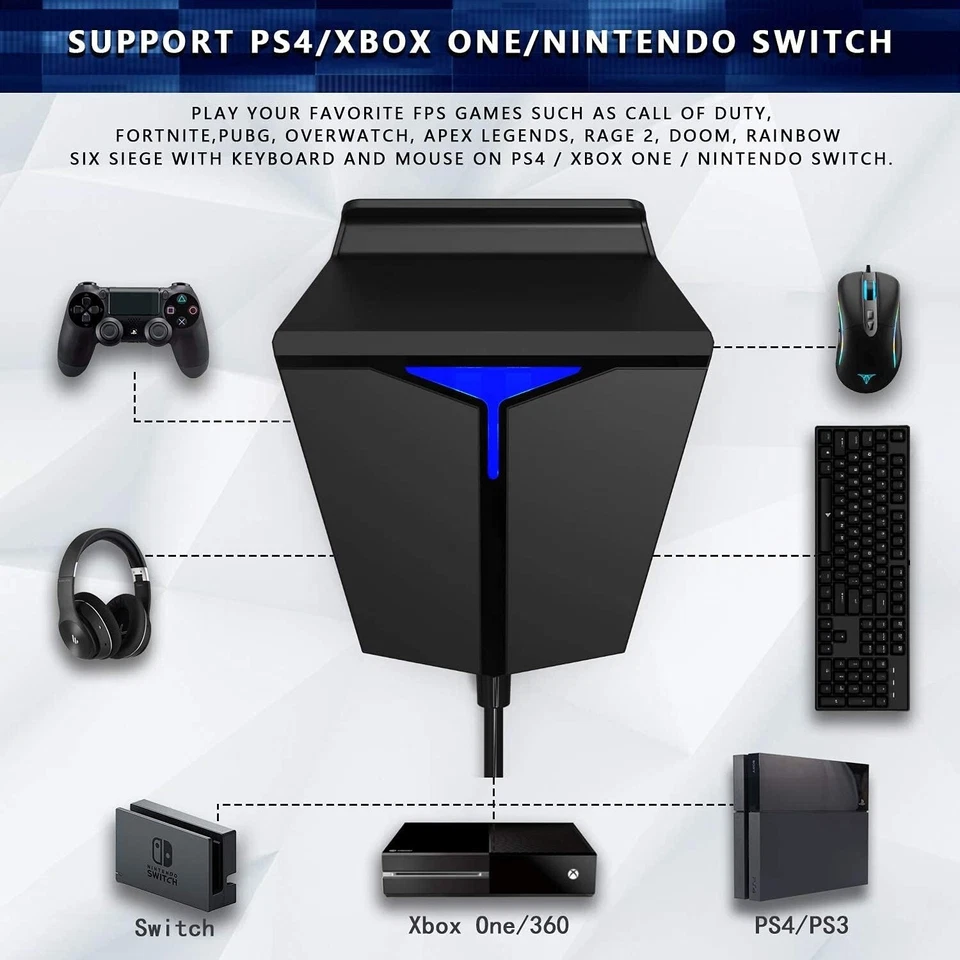 Darkwalker Keyboard And Mouse Adapter For PS4 PS3 Xbox One Nintendo Switch PC - Image 3 of 4