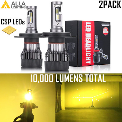 Alla Lighting LED 9003 H4 Headlight Golden YELLOW ,Raining Fog Adverse Condition