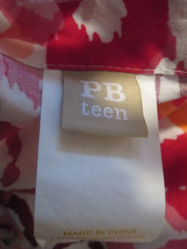 Funda nórdica POTTERY BARN Teen abstracto rosas completa reina.  100% algodón Foto 4 de 4