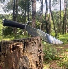 Custom Handmade Carbon Steel Blade S-Guard Bowie Knife Hunting Knife Camping