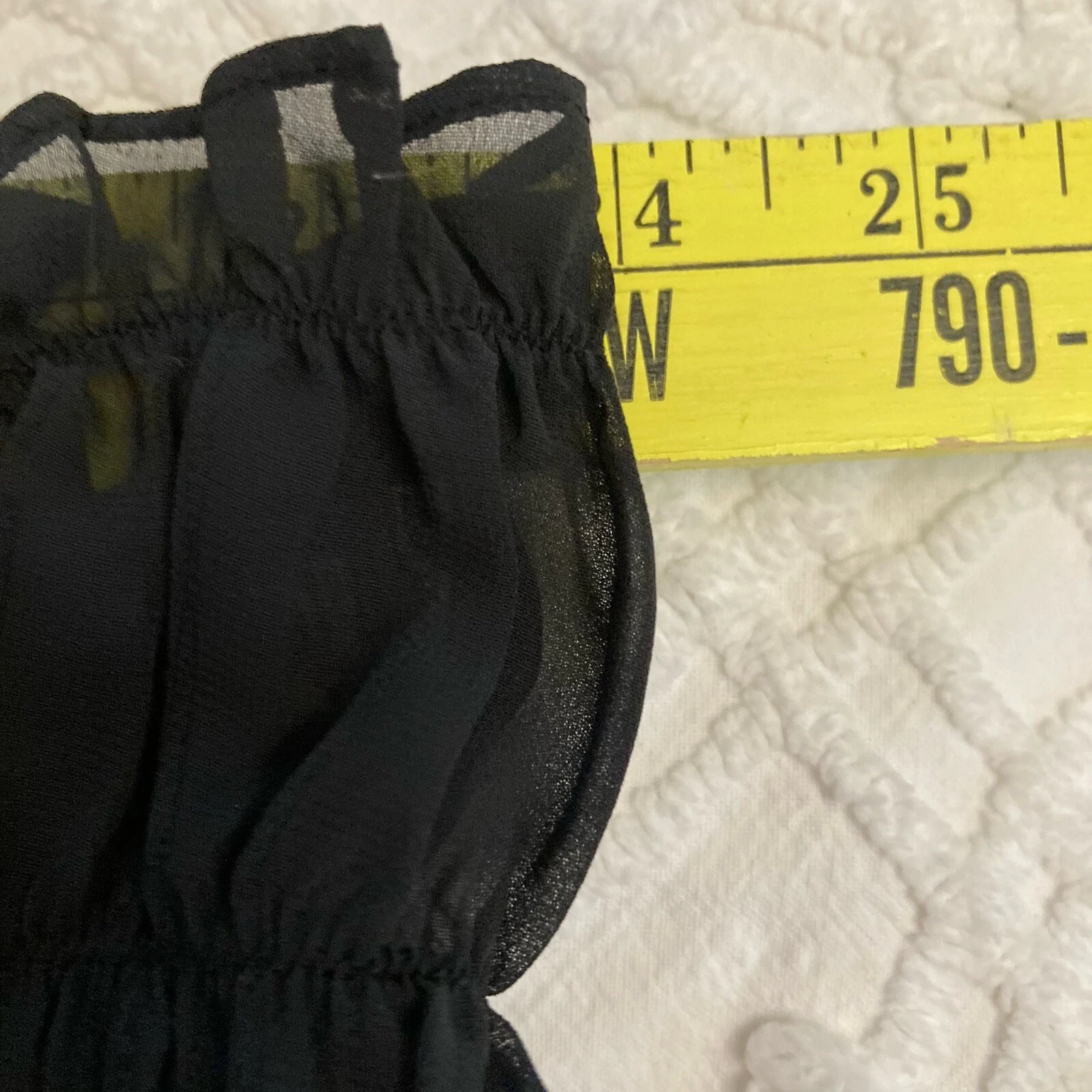 UNDERCOVER Tunica top vintage Y2k Victoria's Secret nera trasparente contadina taglia media