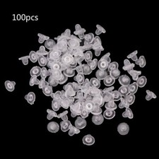 100 Pcs Clear Earring Back Pads Cushions Silicone Pads for Clip-on Earrings