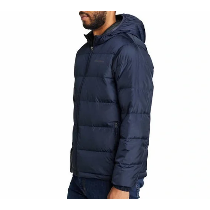 Eddie Bauer Men Jacket Blue Down Puffer 650 Fill Hooded Eddie Bauer Men Jacket Blue Down Puffer 650 Fill Hooded