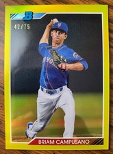 2020 Bowman Heritage Chrome BRIAM CAMPUSANO Yellow Refractor 42/75 - Mets