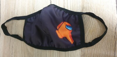 Among Us Kinder Stoffmaske Mund Nasen Atem Maske *neu* schwarz/orange super cool