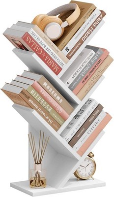 4 Tier Tree Bookshelf,4 Shelf Bookcase,Free Standing Tree Bookcase,Display Floor