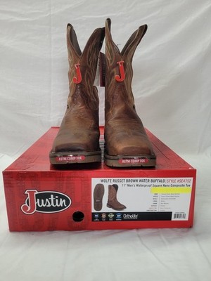 Men's Justin SE4752 Wolfe Russet Brown Waterproof Nano Square Comp Toe Boots