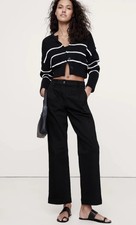 New Banana Republic Weekender Straight Leg Cotton Pants Size 8 Black 713476 NWT