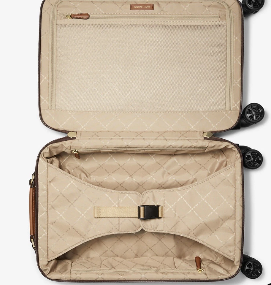 Nuevo con etiquetas Maleta de viaje rodante con logotipo de Michael Kors - Marrón Foto 3 de 4