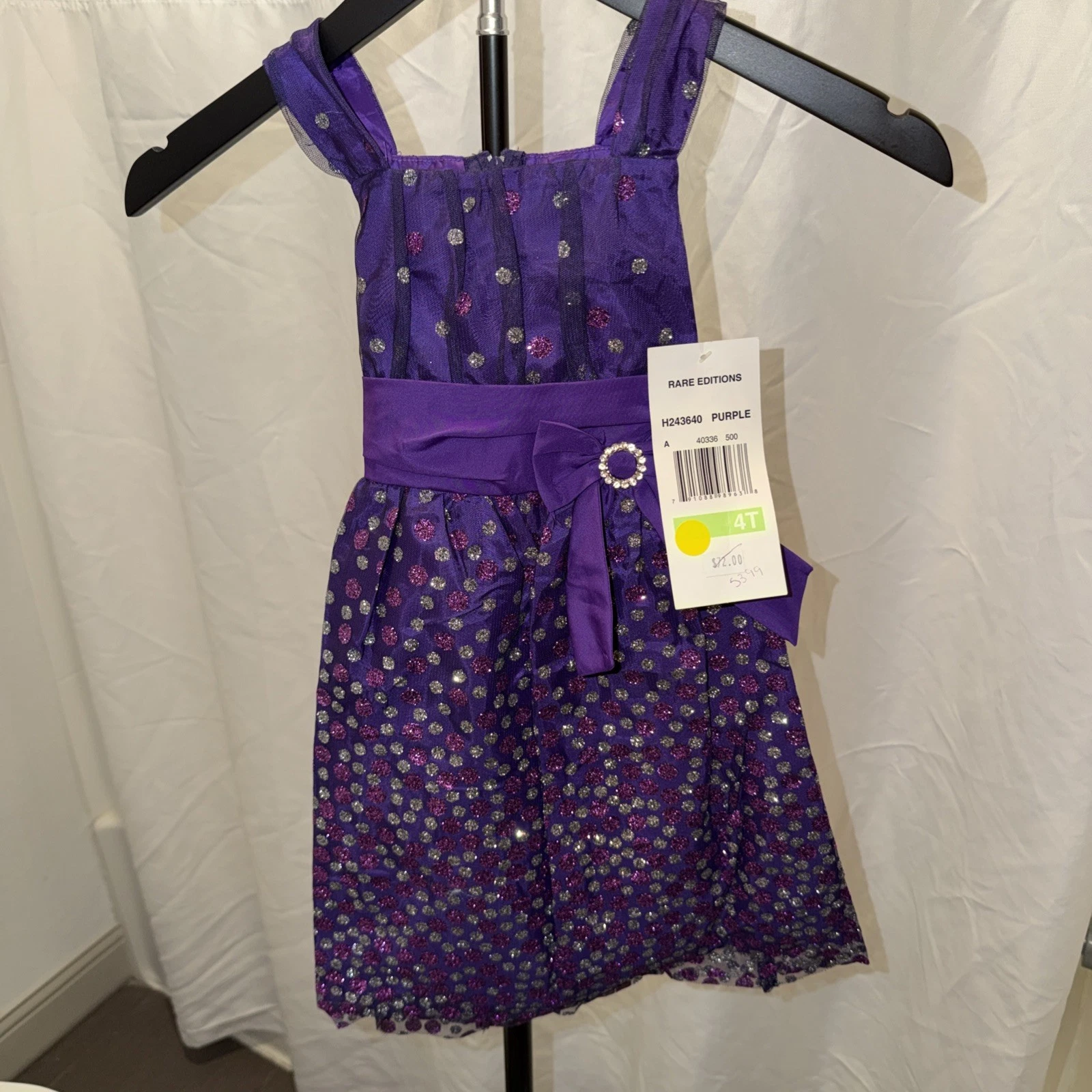 Rare Editions Girls Sleeveless Special Occasion Dress Purple $72.00 Retail 4T