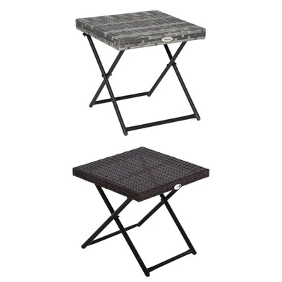 Outsunny Beistelltisch Gartentisch Klapptisch klappbar Polyrattan - Bild 1 von 4